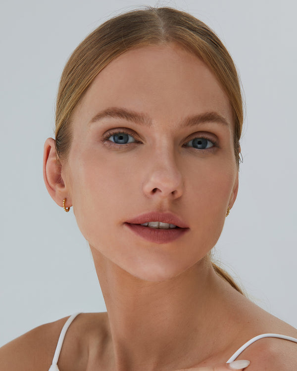 Beaded Huggie Earrings