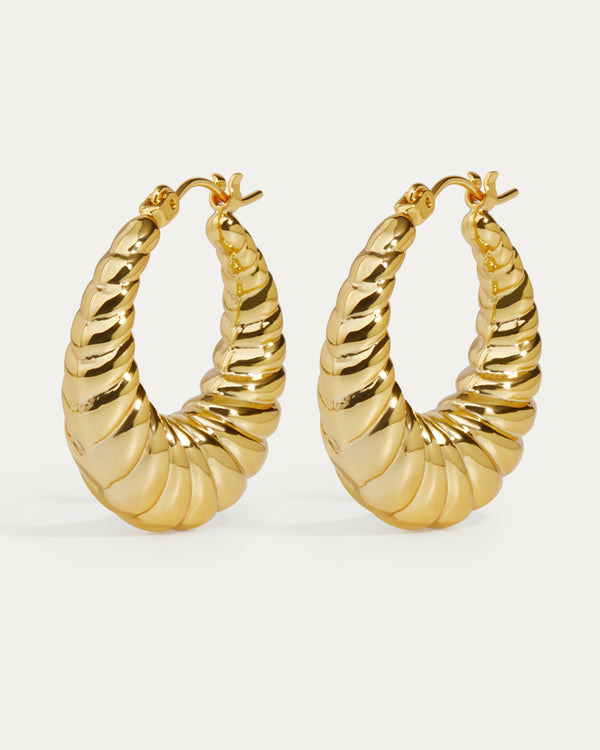 Large Croissant Hoop Earrings